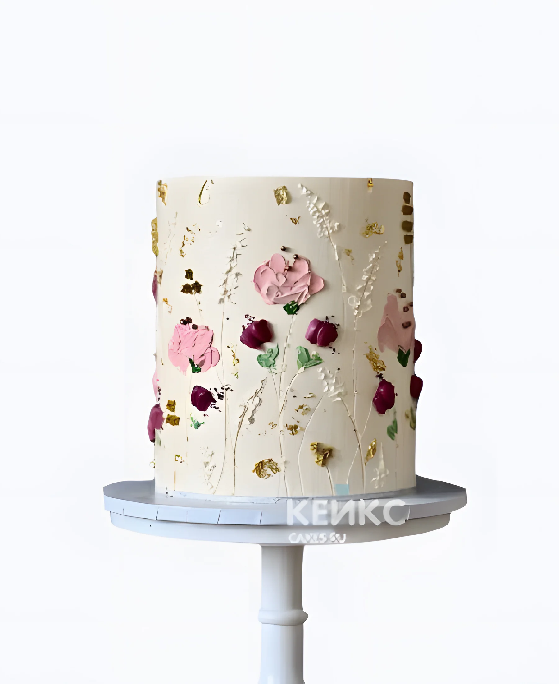 Красивый недорогой торт из мастики с цветами Фото