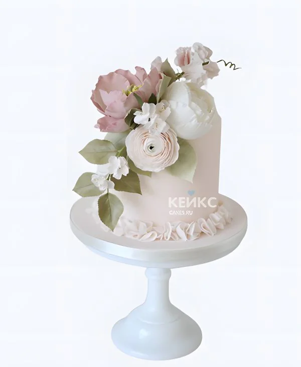 Красивый торт женщине на 30 лет с букетом шикарных роз Фото