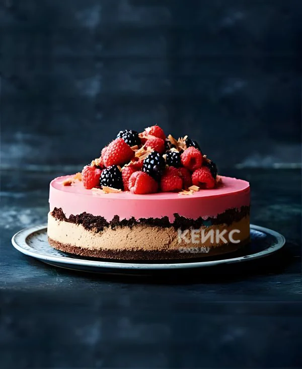 Легкий диабетический торт с ягодным ассорти Фото