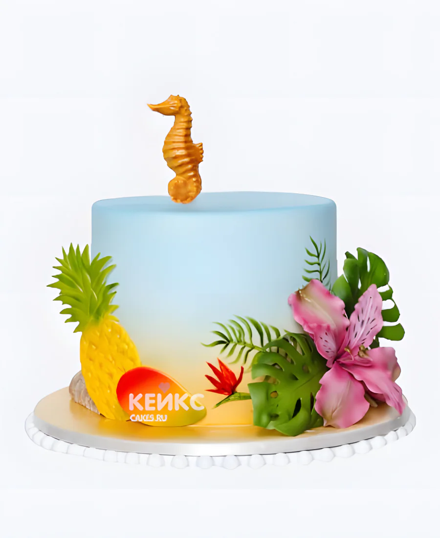 Летний торт с морским коньком Летний торт с морским коньком Фото