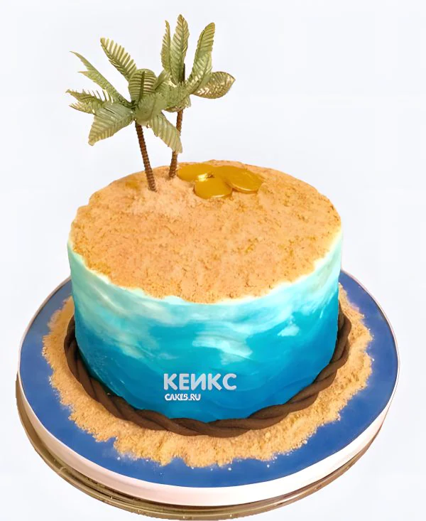 Летний торт с песком и море Летний торт с песком и море Фото
