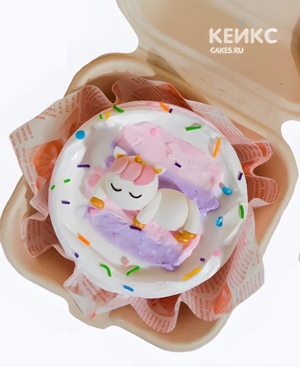 Маленький бенто торт с единорогом Фото