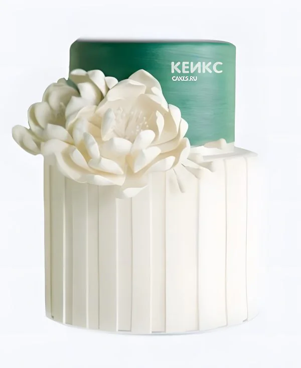 Милый изумрудный двухъярусный торт с лотосом Милый изумрудный двухъярусный торт с лотосом Фото