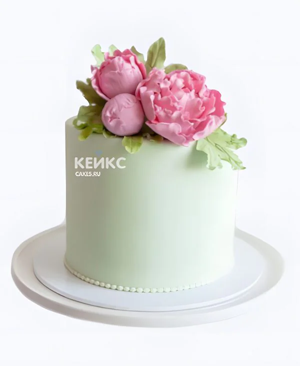 Торт в зеленых тонах с белыми орхидеями Торт в зеленых тонах с белыми орхидеями Фото