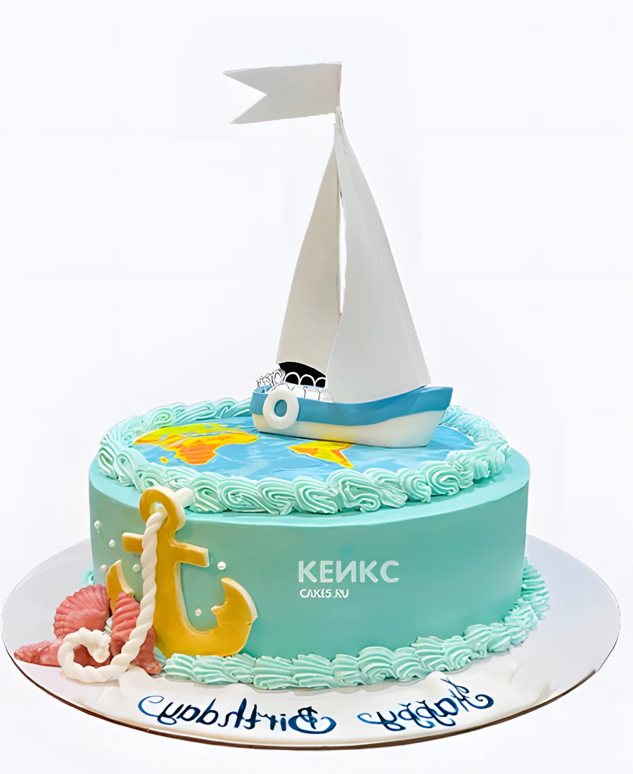 Морской торт мальчику на 9 лет Морской торт мальчику на 9 лет Фото