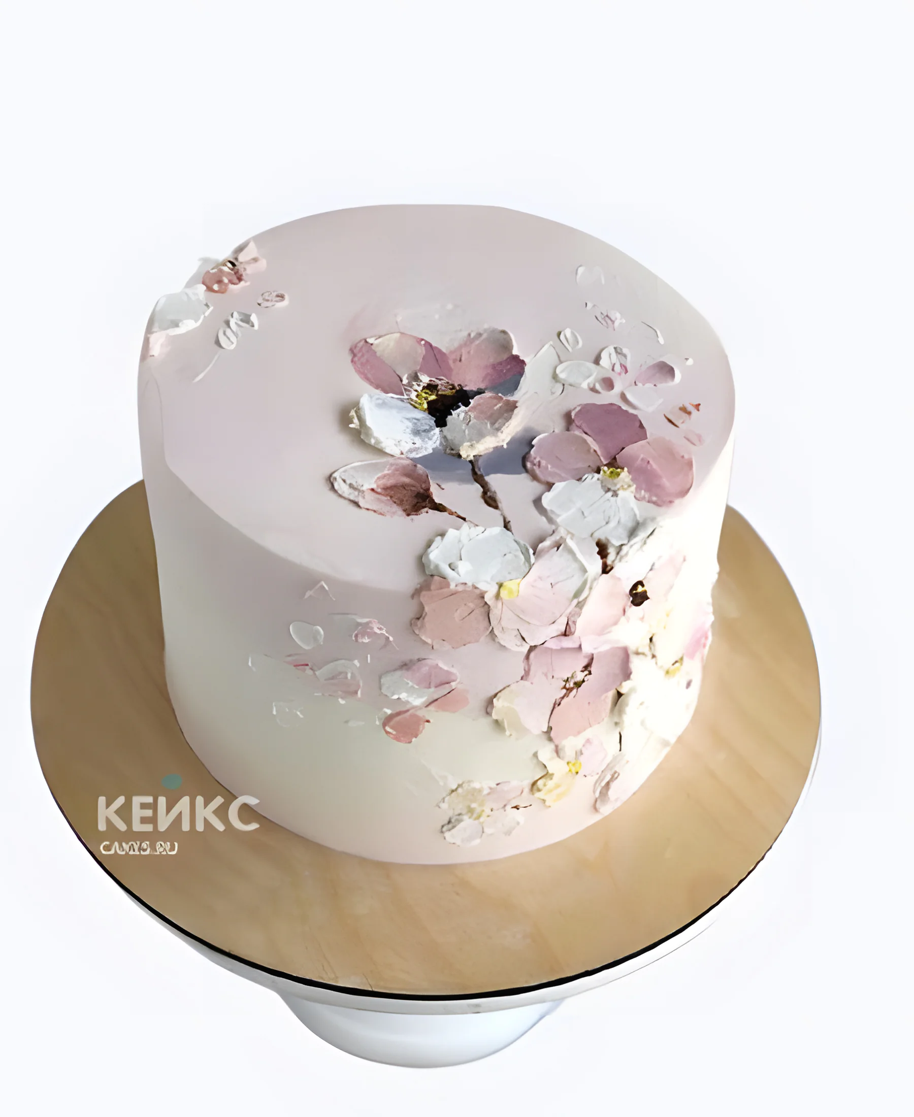 Недорогой торт с цветами из крема Фото