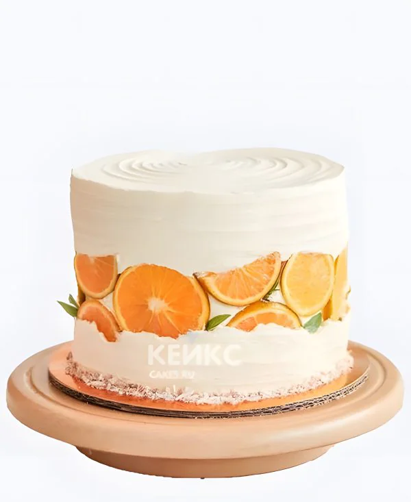 Необычный бенто торт с сушеным апельсином Фото