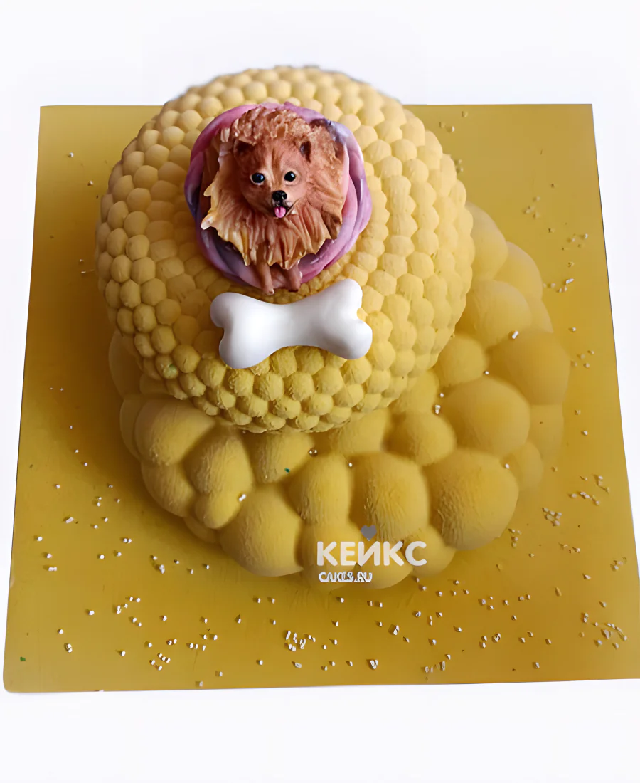 Необычный торт шпиц с фигуркой Необычный торт шпиц с фигуркой Фото