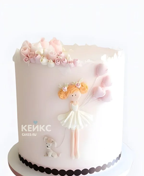 Обаятельный торт девочке на годик Обаятельный торт девочке на годик Фото
