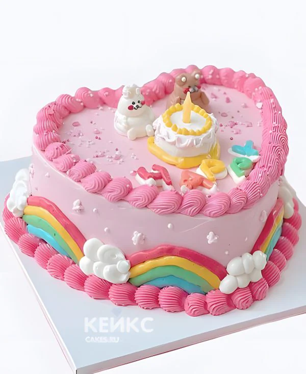 Очаровательный бенто тортик для девочки с животными Очаровательный бенто тортик для девочки с животными Фото