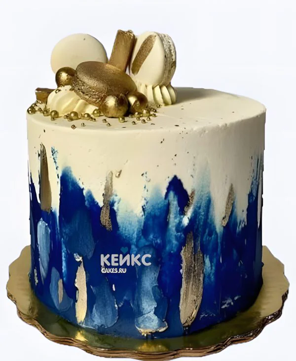 Очаровательный торт на 35 лет с макарунс Фото