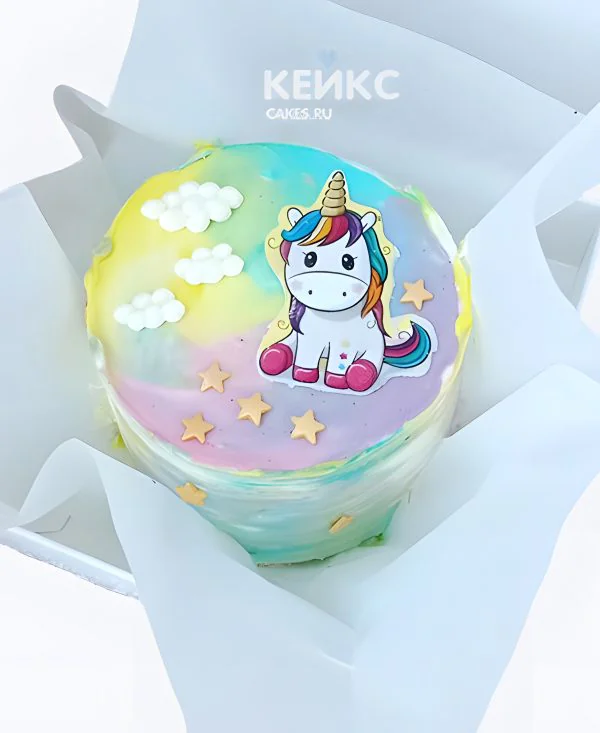 Бенто-торт с единорожкой для девочки Фото
