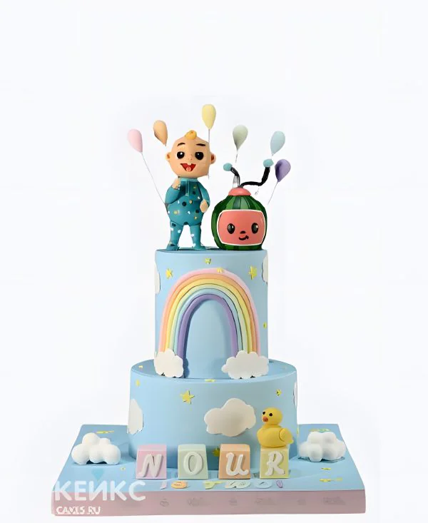 Прикольный радужный торт мальчику на годик Фото