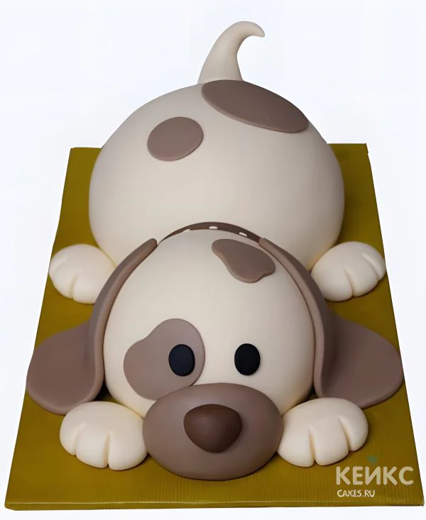 Прикольный торт 3D в виде собачки Прикольный торт 3D в виде собачки Фото