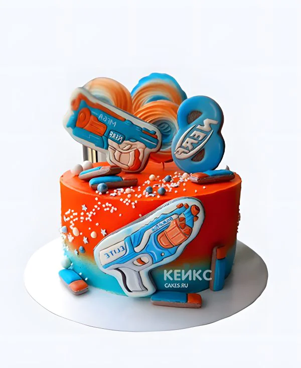 Прикольный торт мальчику на 8 лет с цифрой и пряниками Прикольный торт мальчику на 8 лет с цифрой и пряниками Фото