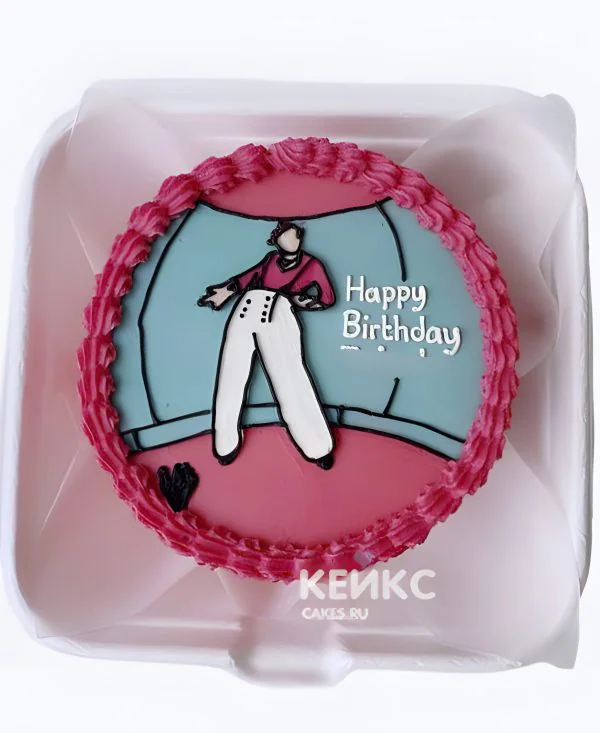 Розовый бенто торт на день рождения с фотопечатью Розовый бенто торт на день рождения с фотопечатью Фото