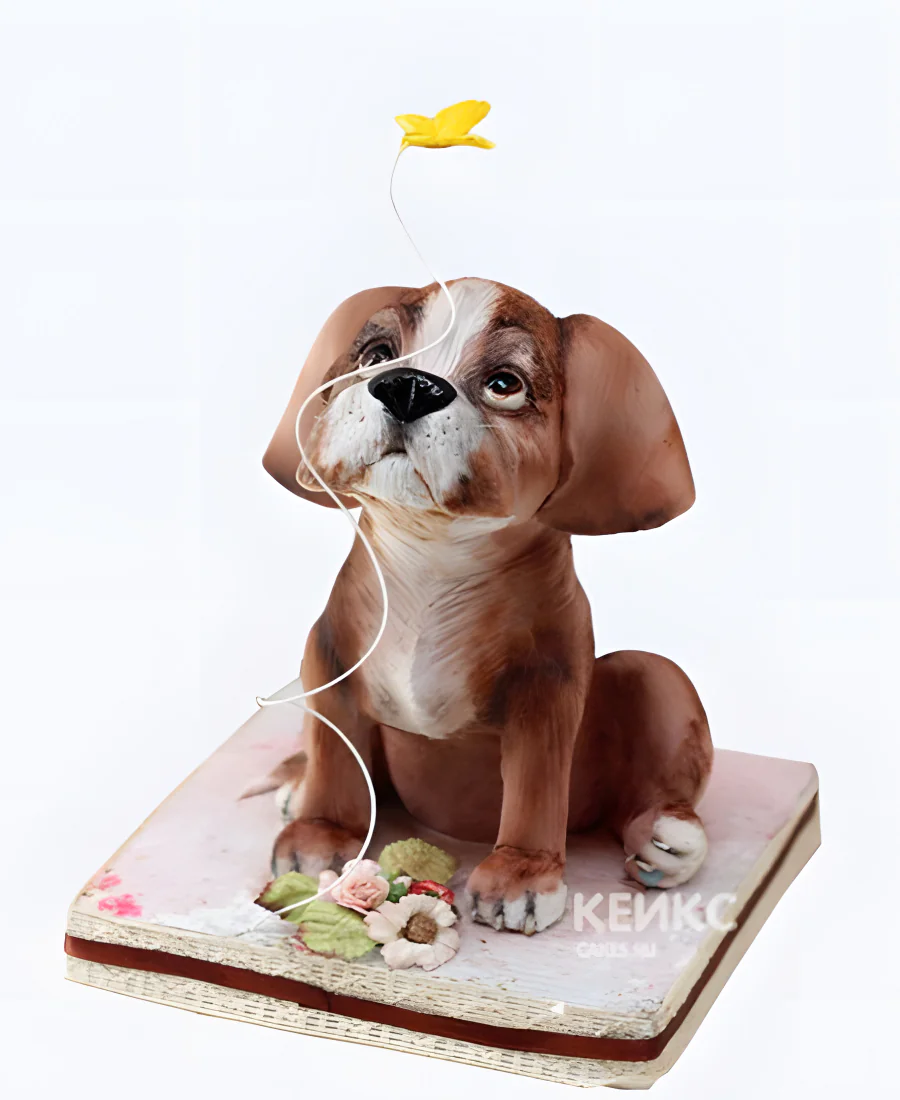 Шикарный 3D торт в виде щеночка Шикарный 3D торт в виде щеночка Фото
