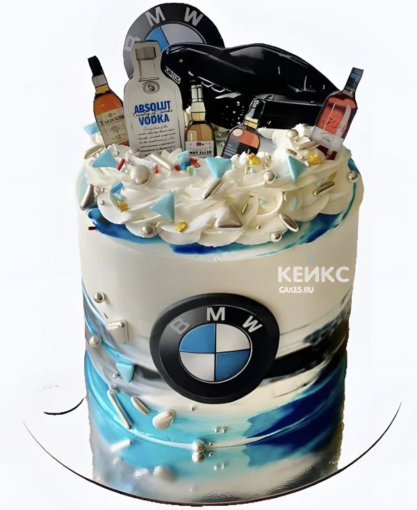 Торт БМВ со взбитыми сливками Фото