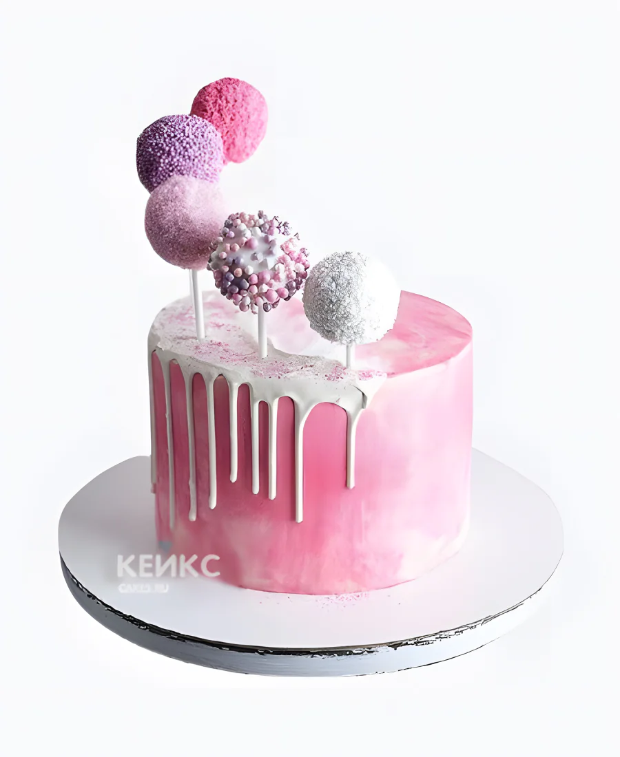 Торт девочке на 5 лет с кейк попсами Фото
