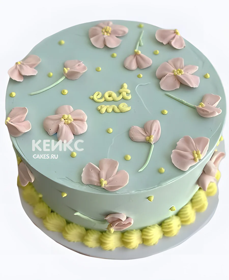 Торт девочке бенто с цветочками из крема Торт девочке бенто с цветочками из крема Фото