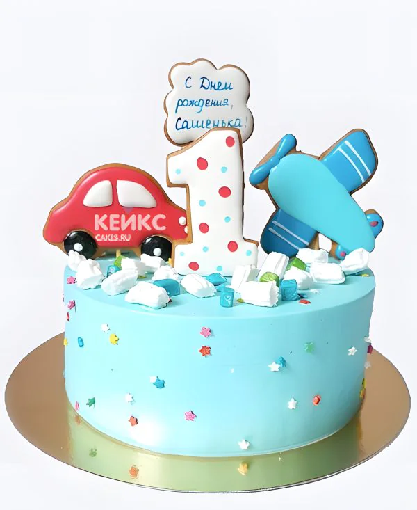 Торт для мальчика без мастики с машинкой и самолетом Торт для мальчика без мастики с машинкой и самолетом Фото