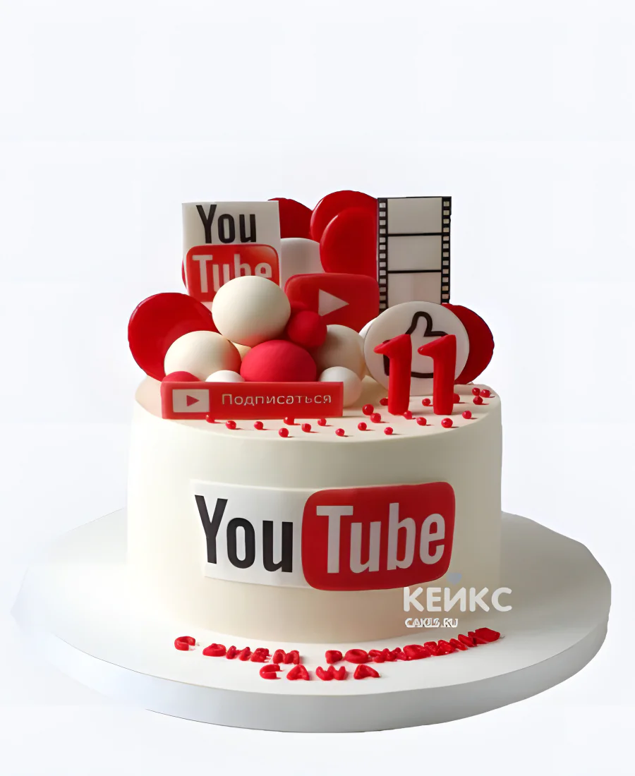 Торт Ютуб на 11 лет Фото