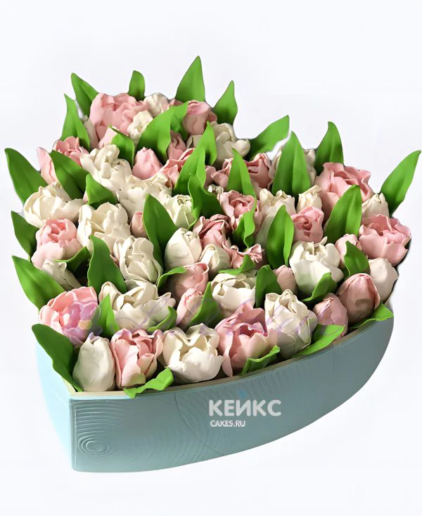 Торт клумба с тюльпанами Торт клумба с тюльпанами Фото