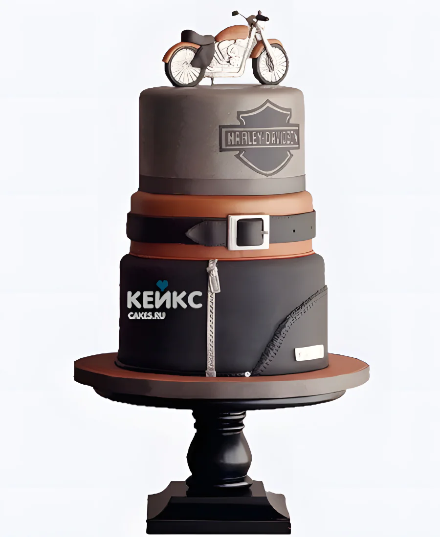 Торт мальчику на 15 лет в коричневом цвете с мотоциклом Торт мальчику на 15 лет в коричневом цвете с мотоциклом Фото