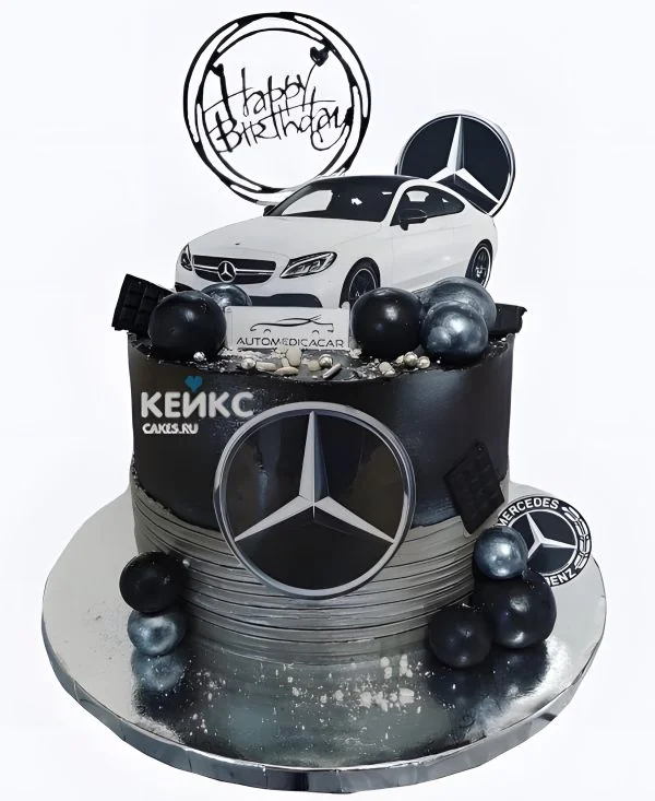 Торт мерседес с белой машиной Торт мерседес с белой машиной Фото
