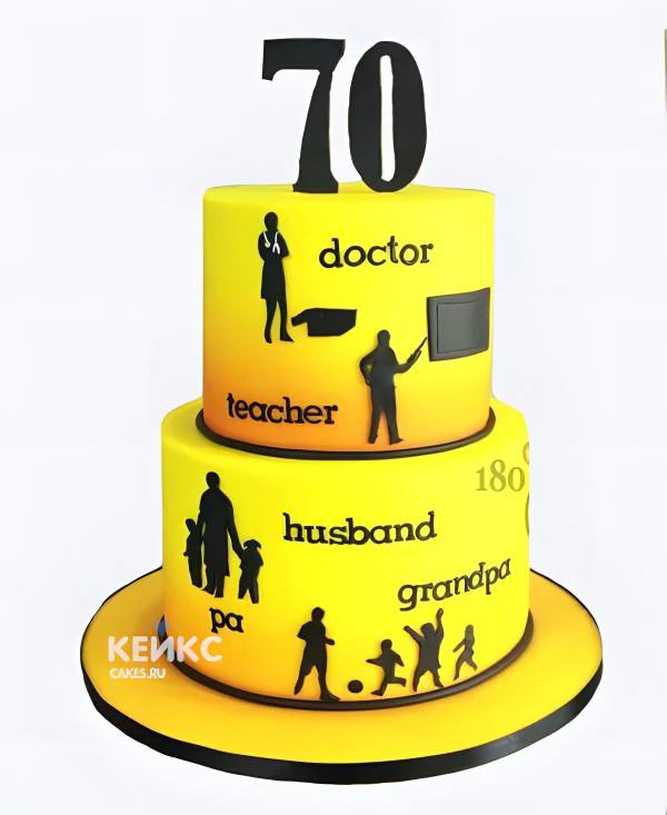 Торт мужчине на 70 лет из мастики Фото