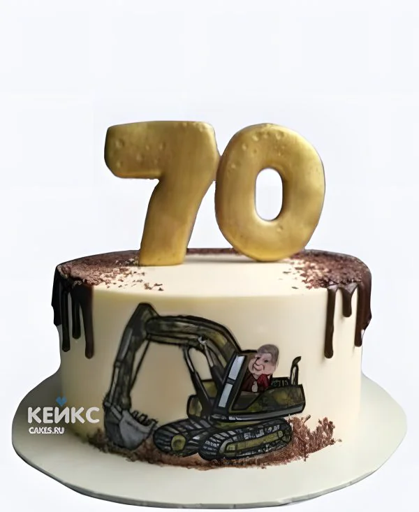 Торт мужчине на 70 лет с трактором Торт мужчине на 70 лет с трактором Фото