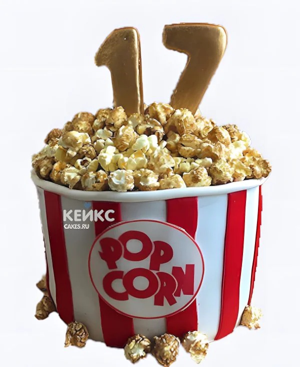 Торт на 17 лет парню с поп корном Торт на 17 лет парню с поп корном Фото