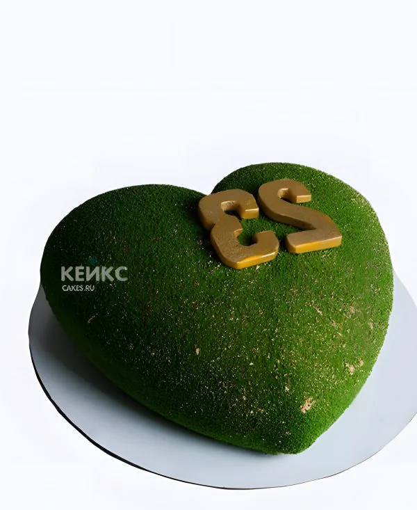 Торт на 23 февраля в виде сердца Фото