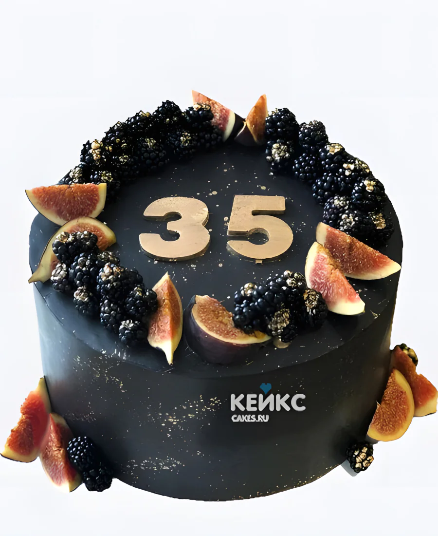 Торт на юбилей 35 лет с инжиром и ежевикой Торт на юбилей 35 лет с инжиром и ежевикой Фото