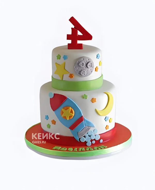 Торт на 4 года с космосом Фото
