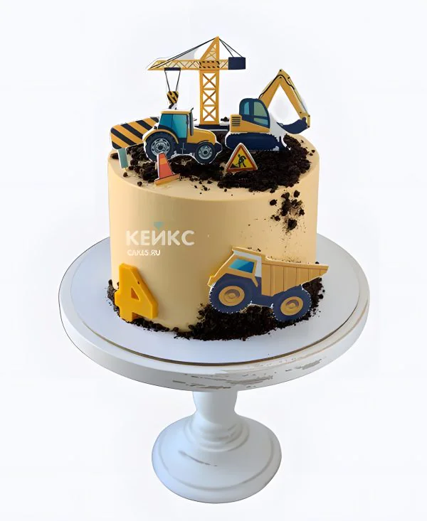 Торт с машинками на 4 года мальчику без мастики Фото