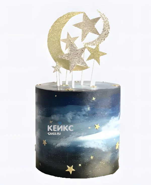 Торт на 9 лет с полумесяцем и звездами Торт на 9 лет с полумесяцем и звездами Фото