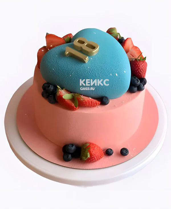Торт на бирюзовую свадьбу с большим сердцем Торт на бирюзовую свадьбу с большим сердцем Фото