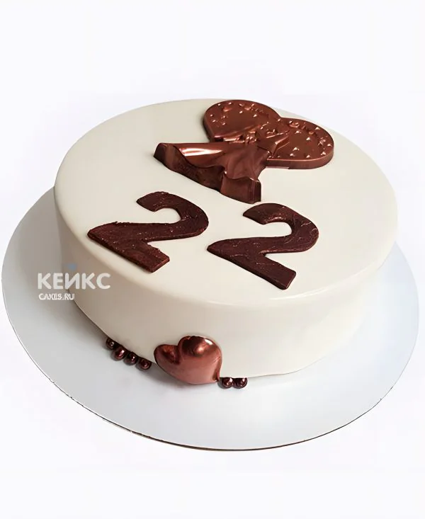 Торт на бронзовую свадьбу с сердцем Фото