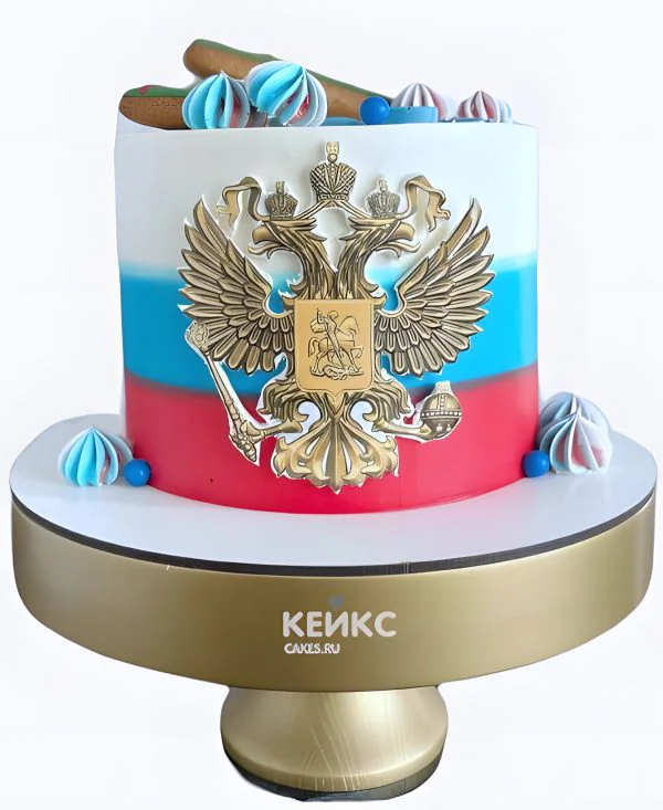 Торт на день России с гербом и безе Торт на день России с гербом и безе Фото