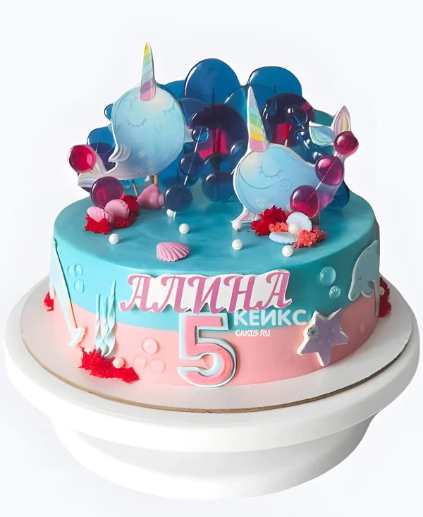 Торт на день рождения с дельфином Торт на день рождения с дельфином Фото