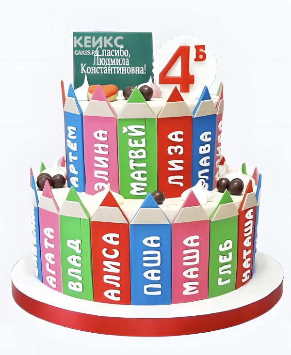 Торт на последний звонок для начальной школы Фото
