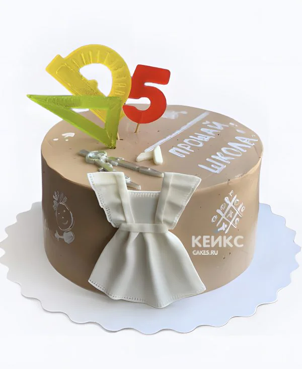 Торт на последний звонок с линейками Торт на последний звонок с линейками Фото