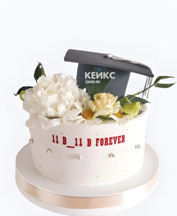 Торт на последний звонок с цветами Торт на последний звонок с цветами Фото