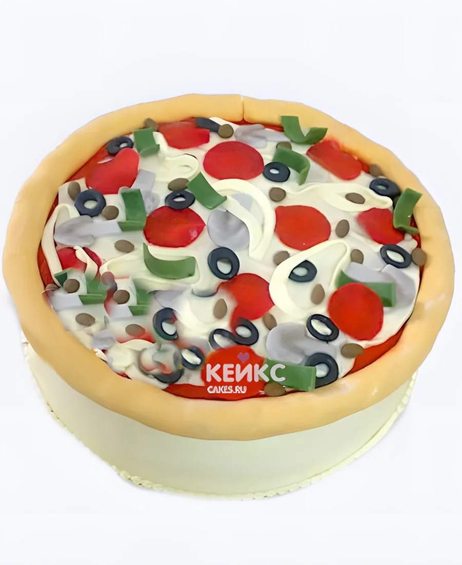 Торт пицца из мастики Торт пицца из мастики Фото