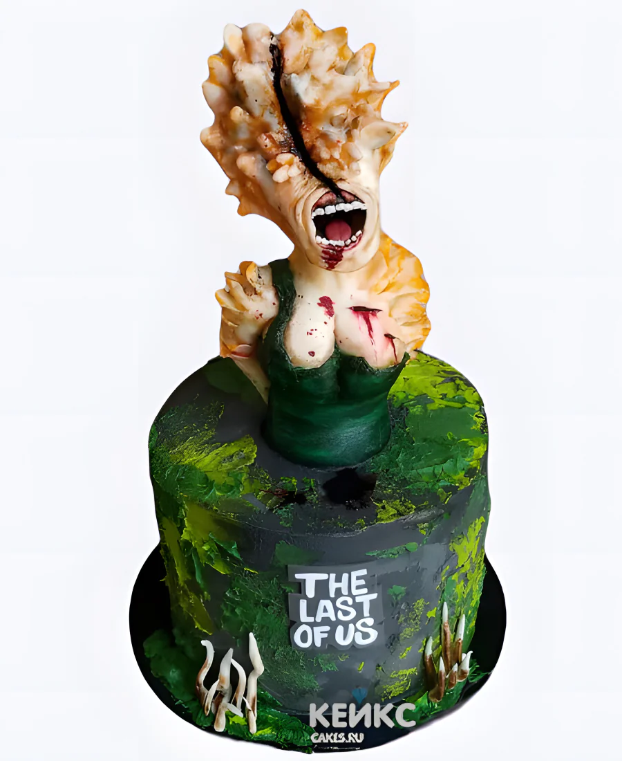 Торт по игре The last of us с фигуркой щелкуна Торт по игре The last of us с фигуркой щелкуна Фото