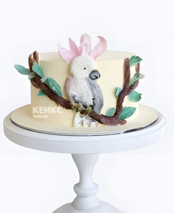 Торт с милым попугаем для девочки Фото