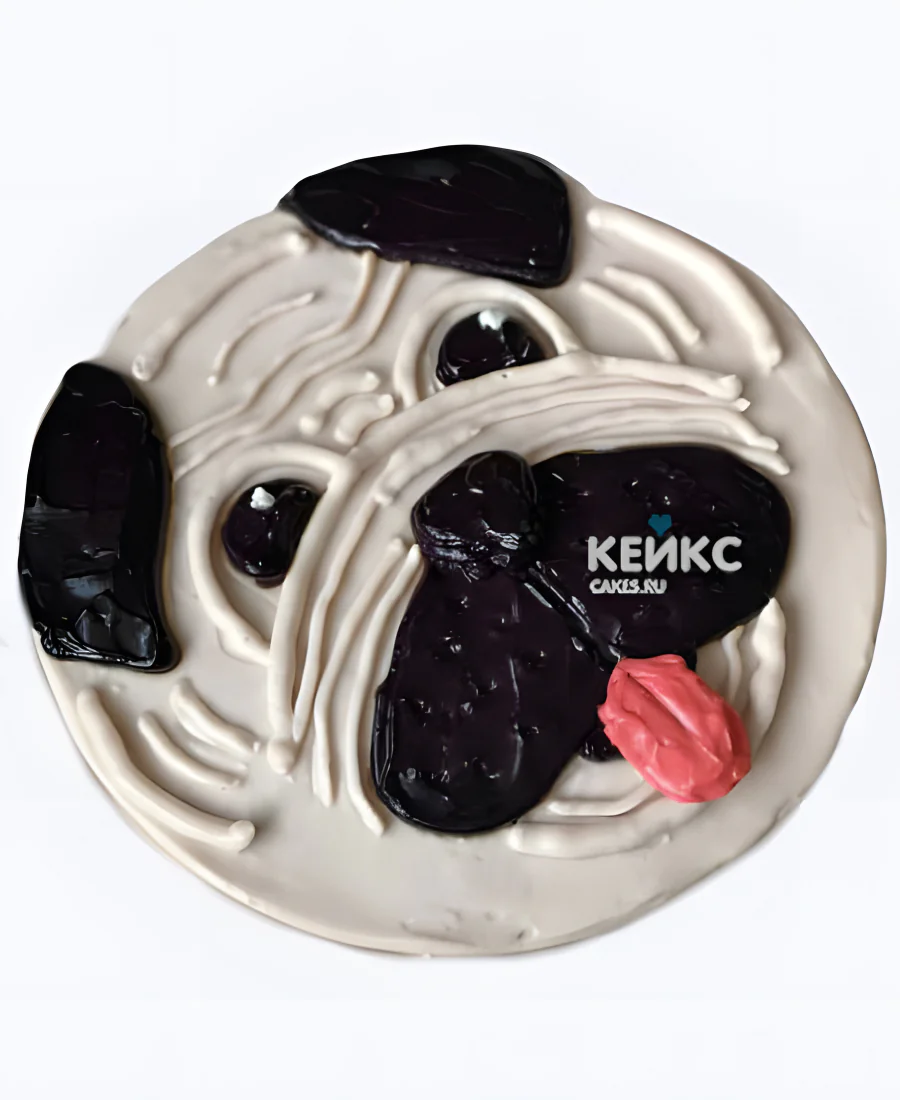 Торт с мопсом без мастики Торт с мопсом без мастики Фото