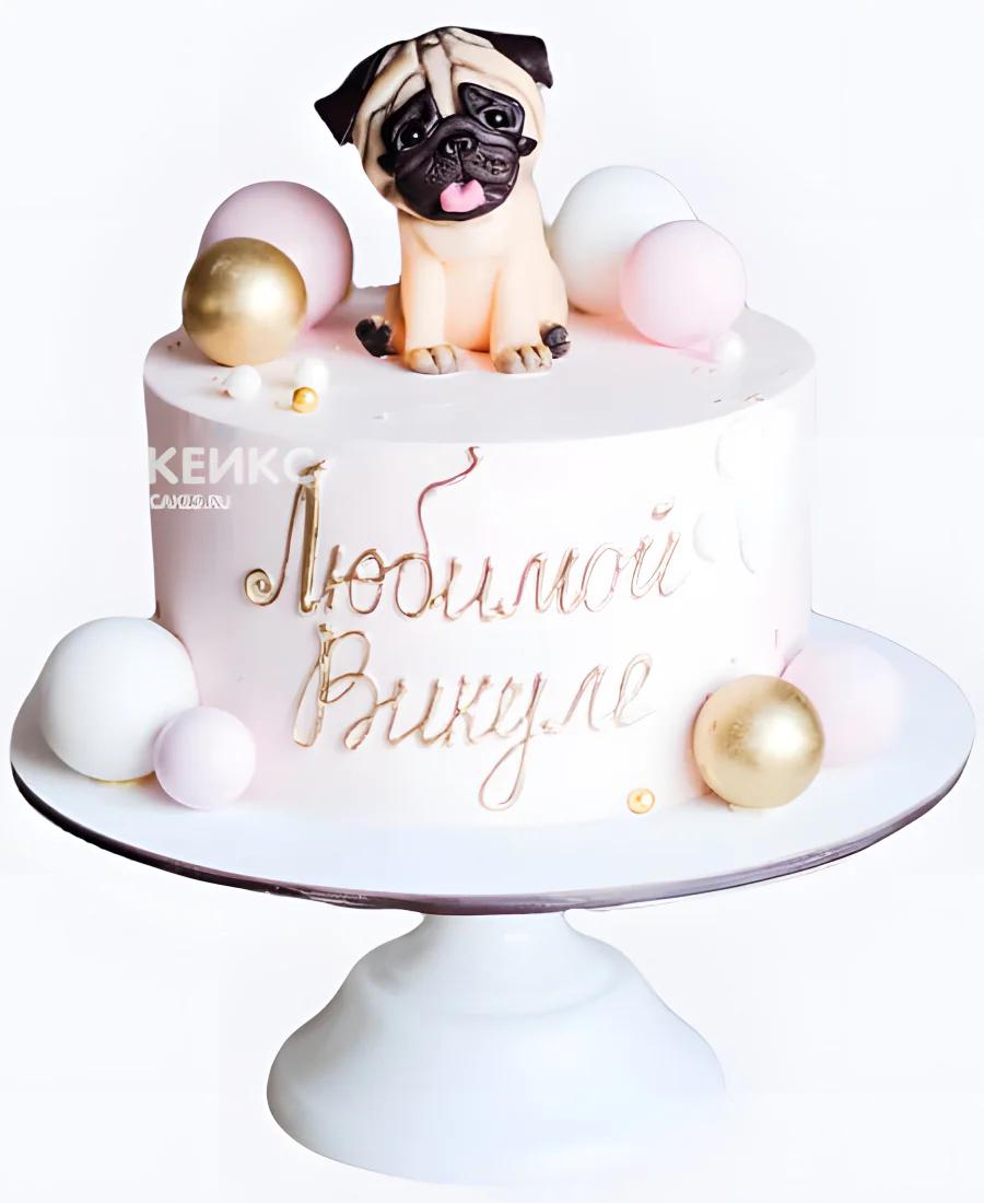 Торт с мопсом для девочки Торт с мопсом для девочки Фото