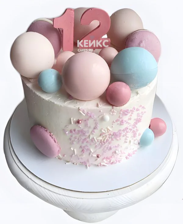 Торт с цифрой 12 и шоколадными шарами Торт с цифрой 12 и шоколадными шарами Фото